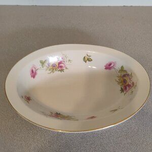Salem China Vintage Floral Oval Serving Bowl